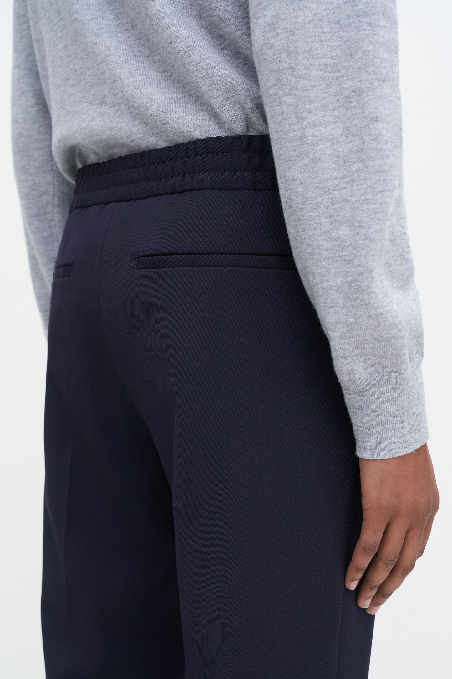 TERRY CROPPED TROUSERS NAVY