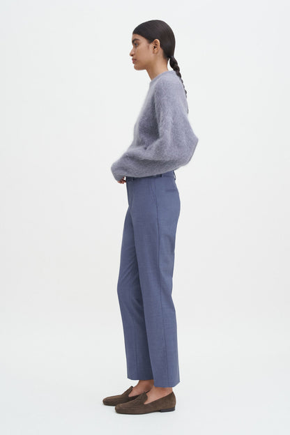 EMMA CROPPED COOL WOOL TROUSER DUSTY BLUE