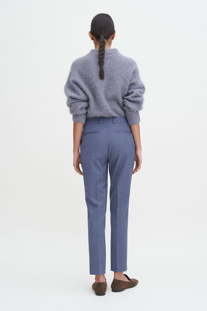 EMMA CROPPED COOL WOOL TROUSER DUSTY BLUE