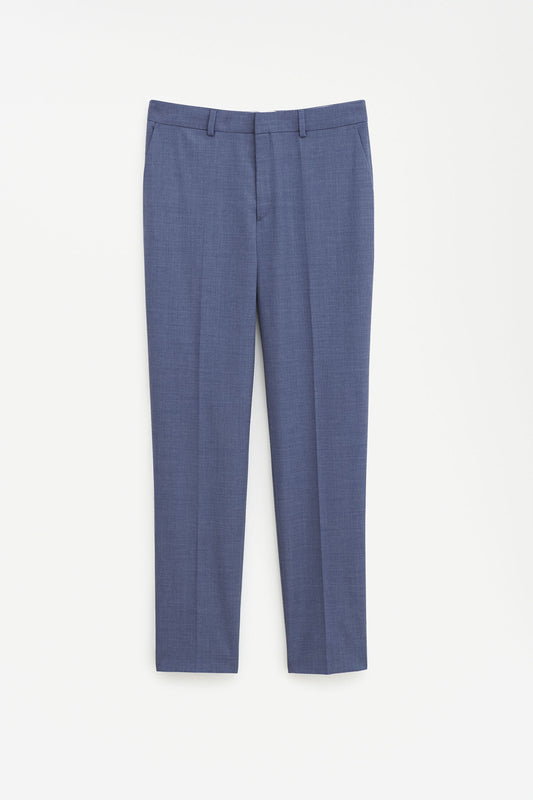 EMMA CROPPED COOL WOOL TROUSER DUSTY BLUE