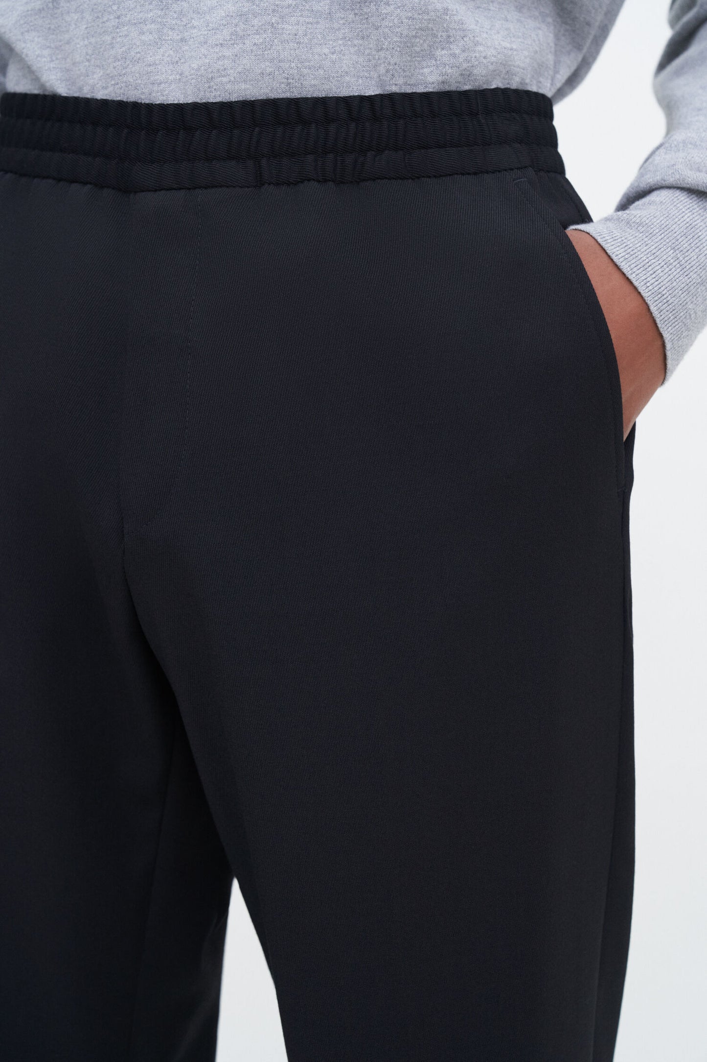 RELAXED WOOL TROUSERS BLACK