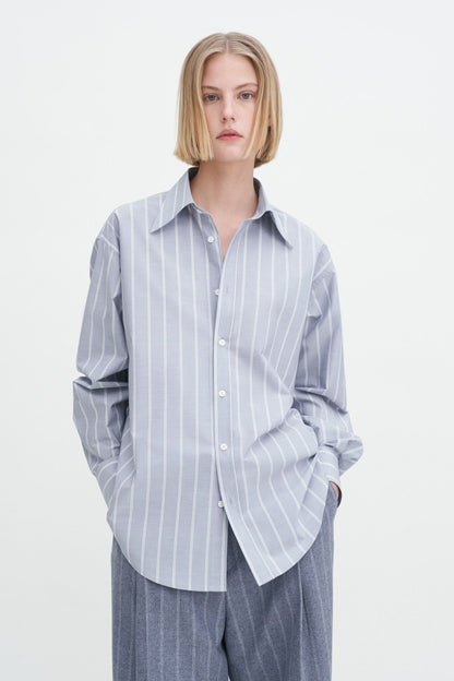 COTTON CHAMBRAY SHIRT CHAMBRAY STRIPE