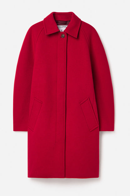 COCOON COAT DARK RED