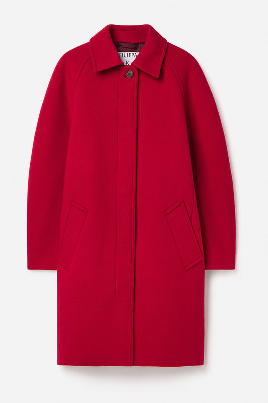 COCOON COAT DARK RED