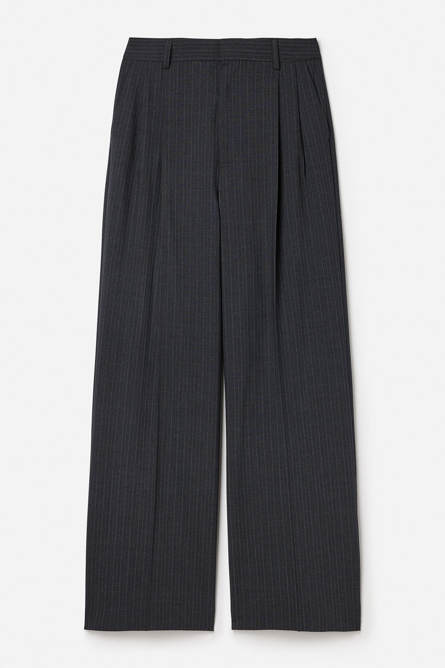 DARCEY PINSTRIPE TROUSERS ANTHRACITE MELANGE