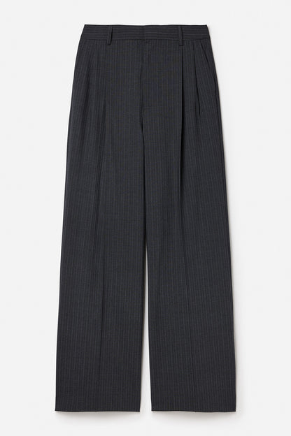 DARCEY PINSTRIPE TROUSERS ANTHRACITE MELANGE