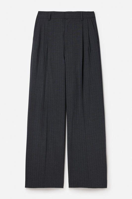 DARCEY PINSTRIPE TROUSERS ANTHRACITE MELANGE