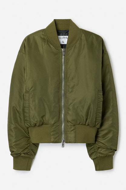 NYLON ZIP JACKET MIDNIGHT GREEN