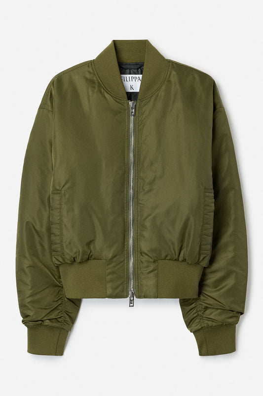 NYLON ZIP JACKET MIDNIGHT GREEN
