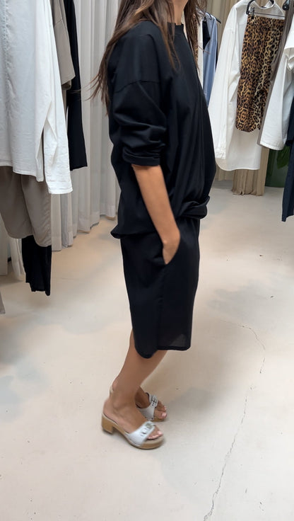PANTS FLEXY BLACK VOILE COTTON