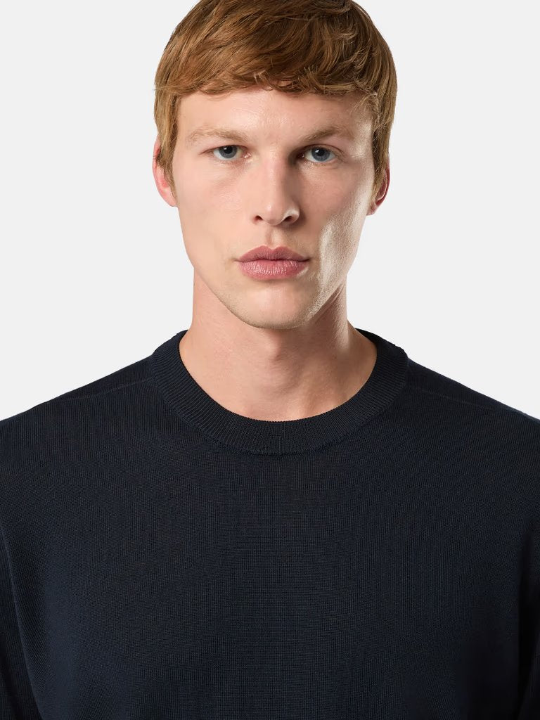 KNITTED SWEATER NAVY BLUE A0020