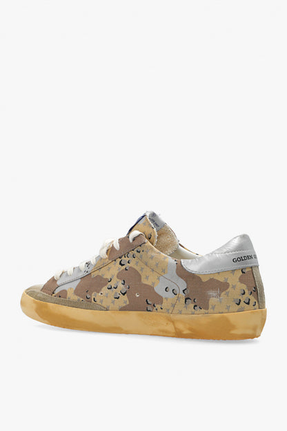 SUPER-STAR DESERT CAMOUFLAGE RIPSTOP UPPER SUEDE TOE SHINY LEATHER STAR LAMINATED HEEL DESERT CAMOUFLAGE/TAUPE/BLACK/SILVER