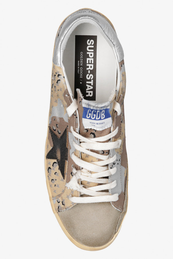 SUPER-STAR DESERT CAMOUFLAGE RIPSTOP UPPER SUEDE TOE SHINY LEATHER STAR LAMINATED HEEL DESERT CAMOUFLAGE/TAUPE/BLACK/SILVER