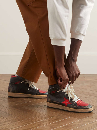 SKY STAR NAPPA UPPER WITH SERIGRAPH LEATHER STAR AND ANKLE WHITE/BLACK
