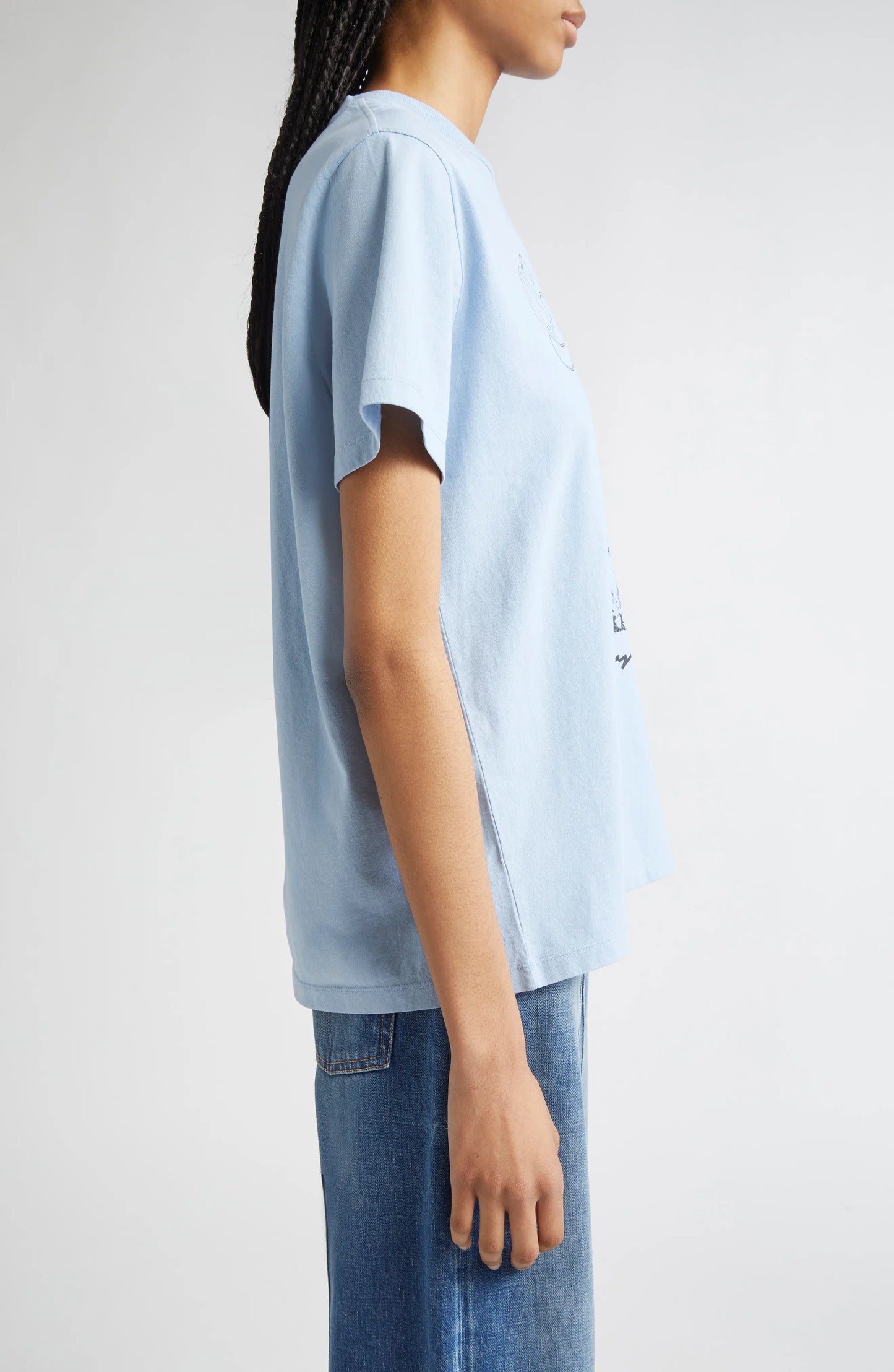 RE-CUT BASIC COTTON JERSEY RELAXED T-SHIRT SOFT CHAMBRAY