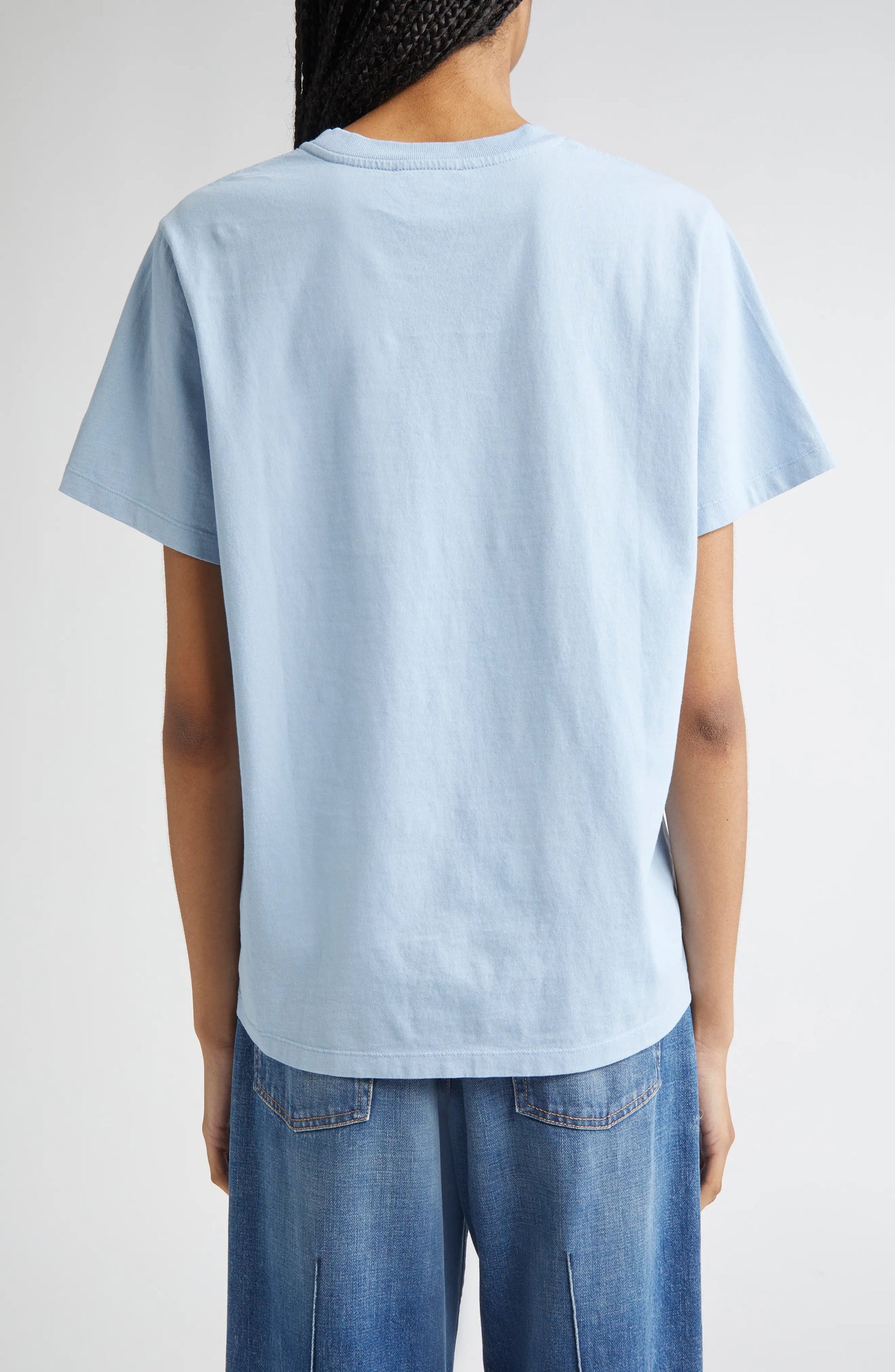 RE-CUT BASIC COTTON JERSEY RELAXED T-SHIRT SOFT CHAMBRAY