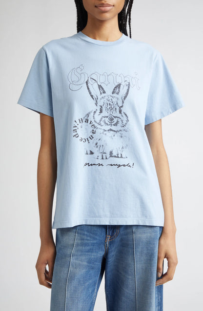 RE-CUT BASIC COTTON JERSEY RELAXED T-SHIRT SOFT CHAMBRAY