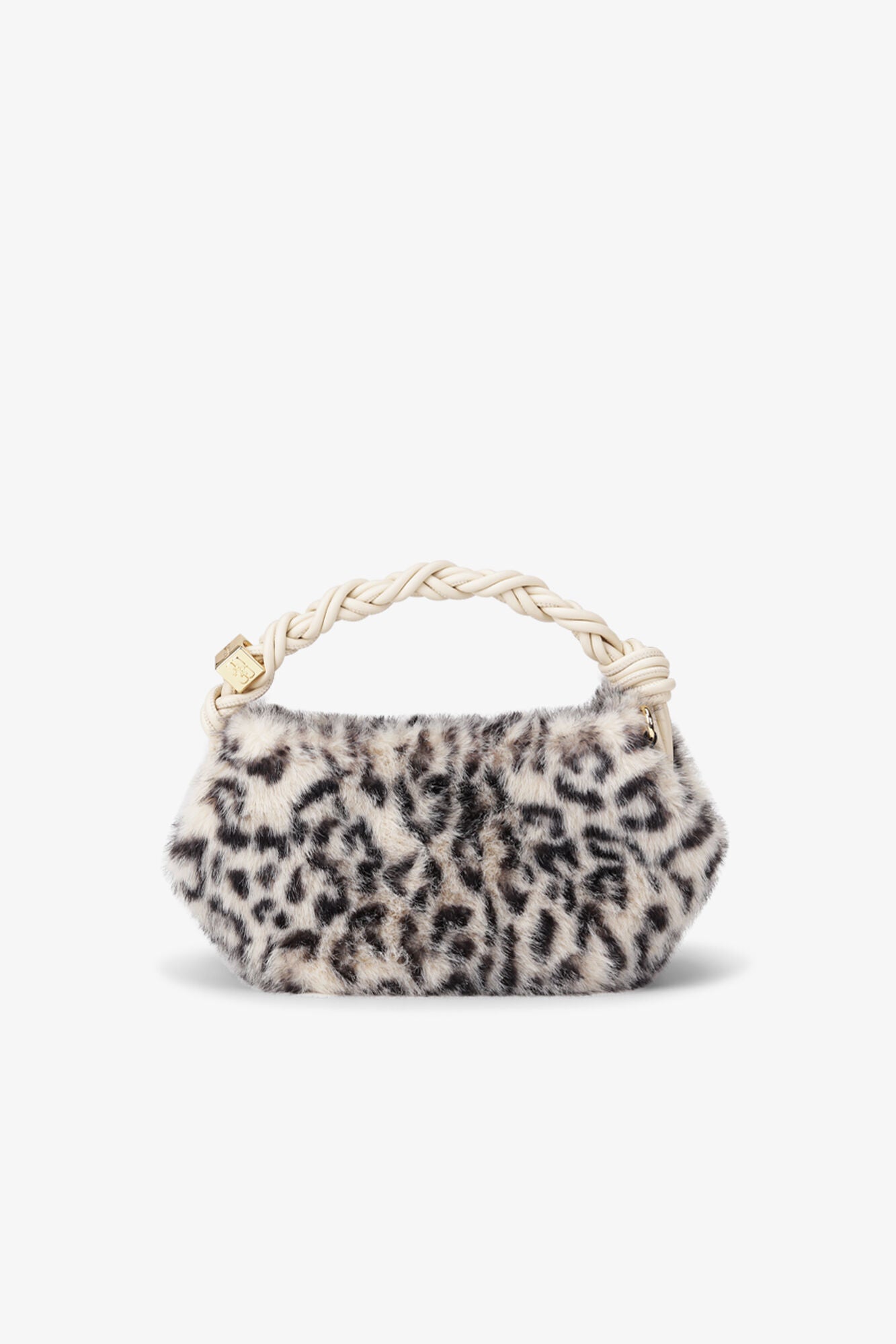GANNI BOU BAG MINI FUR PRINT LEOPARD