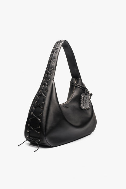 GANNI BOU BAG HOBO XXL BLACK