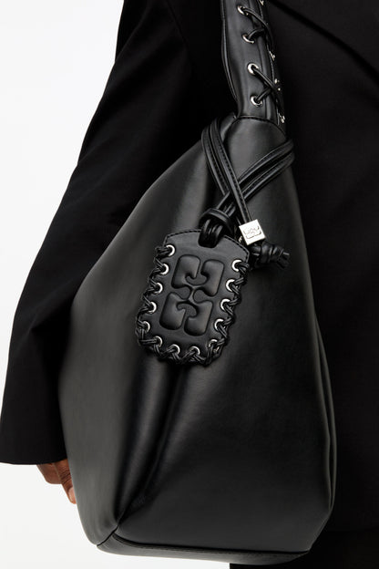 GANNI BOU BAG HOBO XXL BLACK