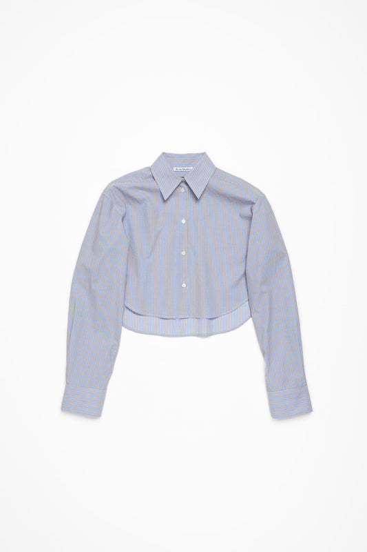 BLOUSES SKY BLUE/COFFEE BROWN
