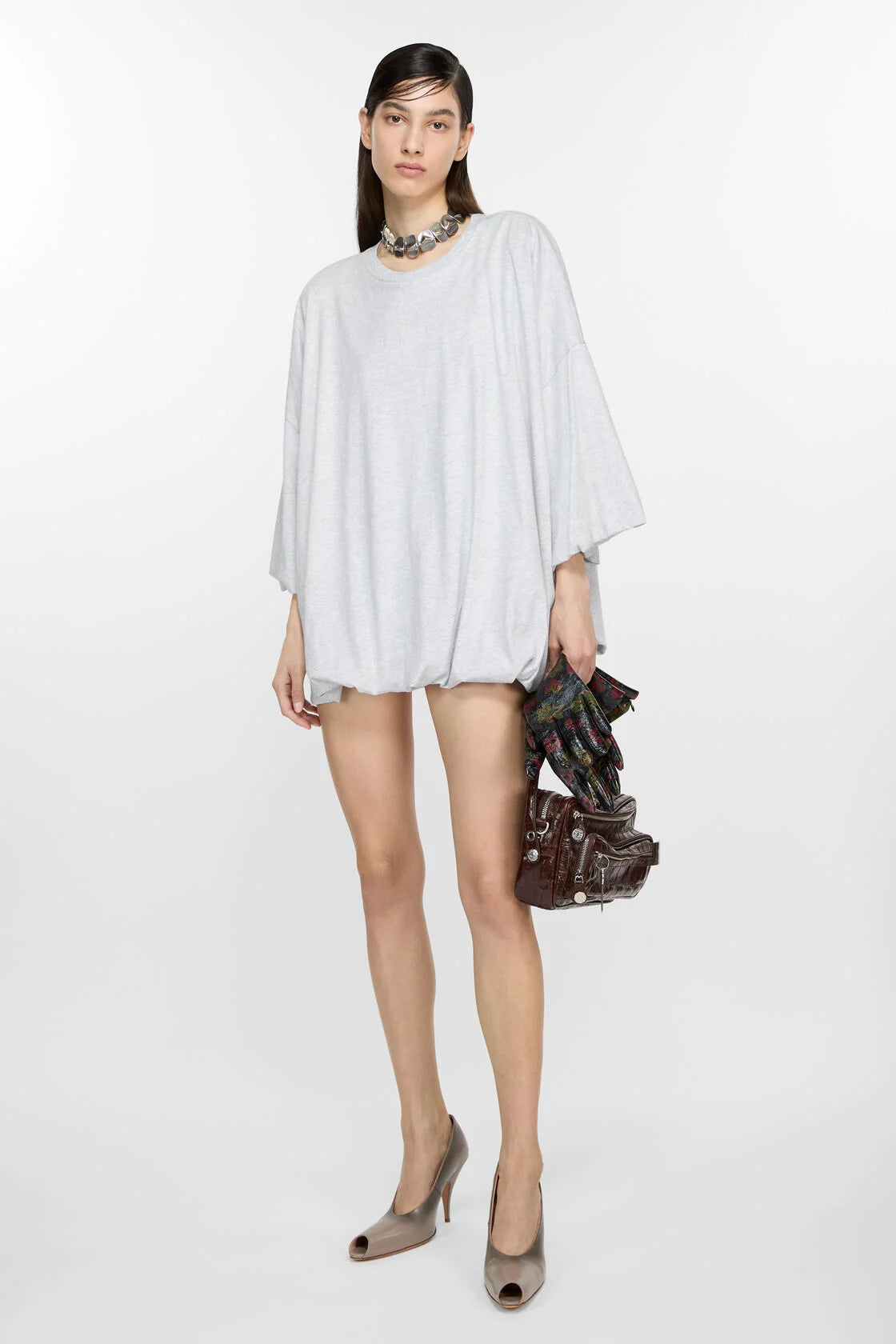 OVERSIZED T-SHIRT GREY MELANGE