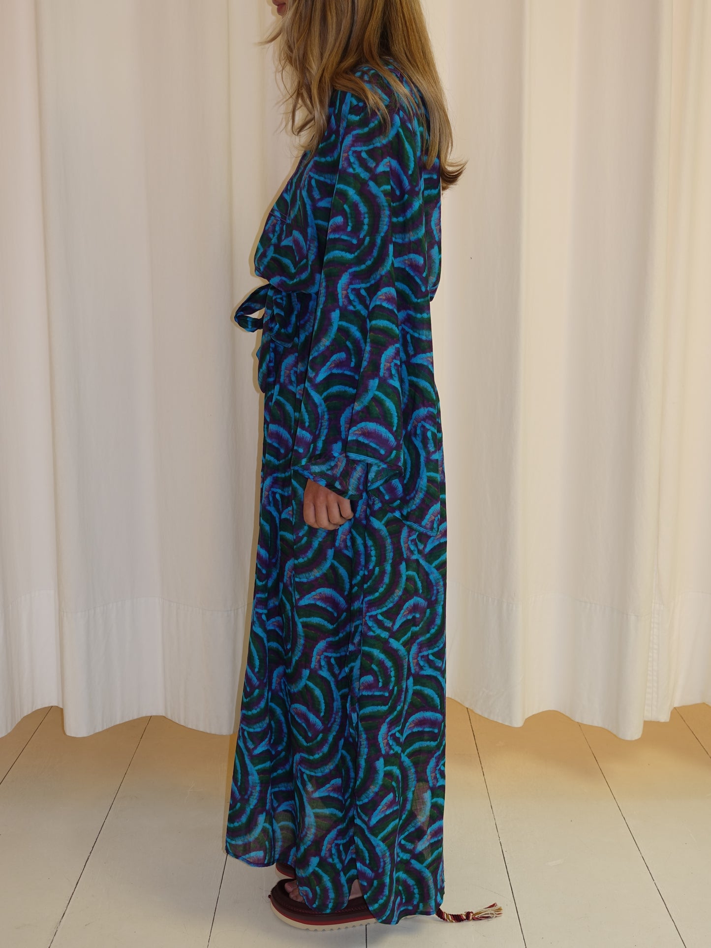 ANASTASIA DRESS PURPLE BLUE AQUARELLE