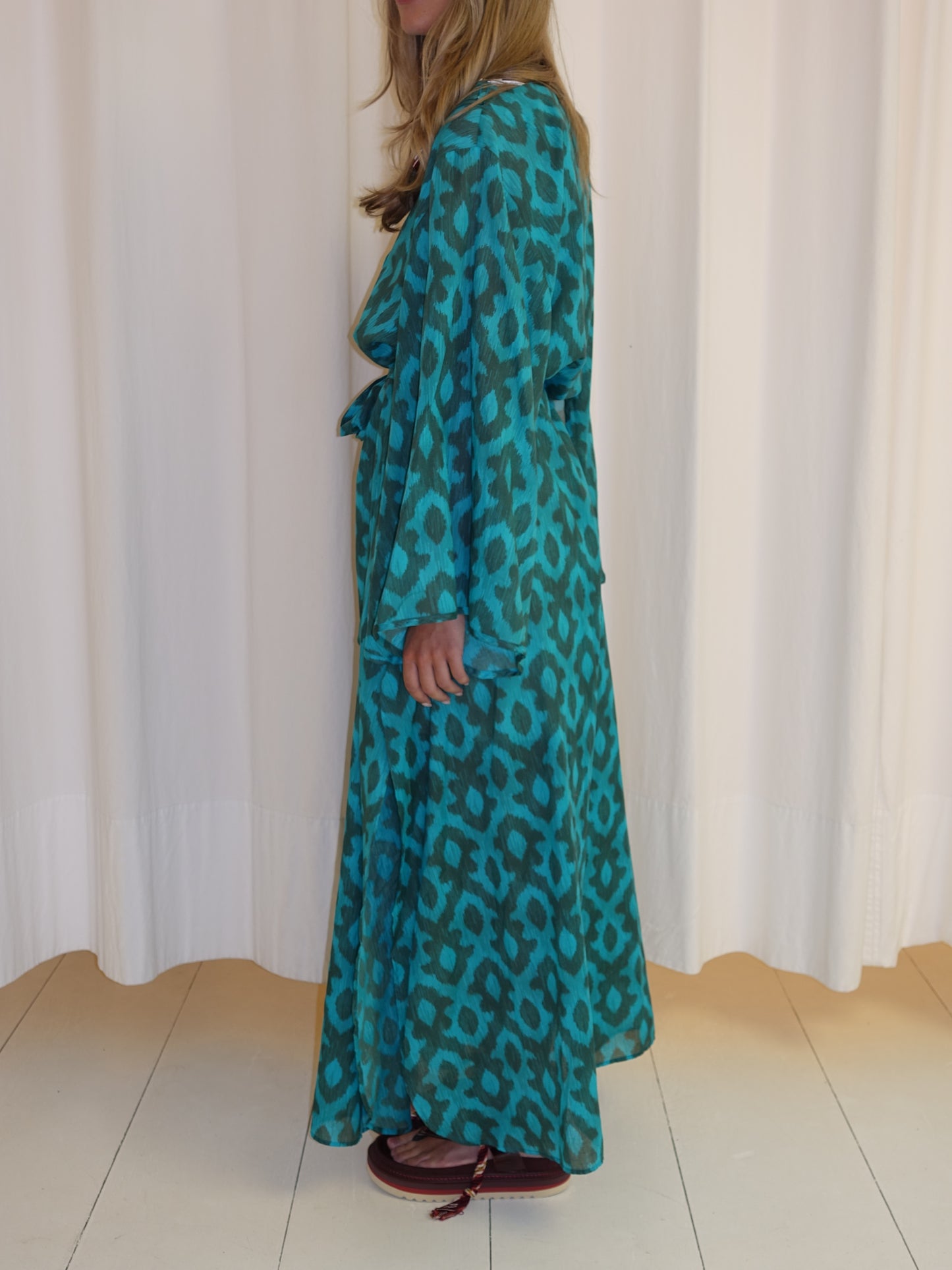 ANASTASIA DRESS GREEN TURQUOISE IKAT
