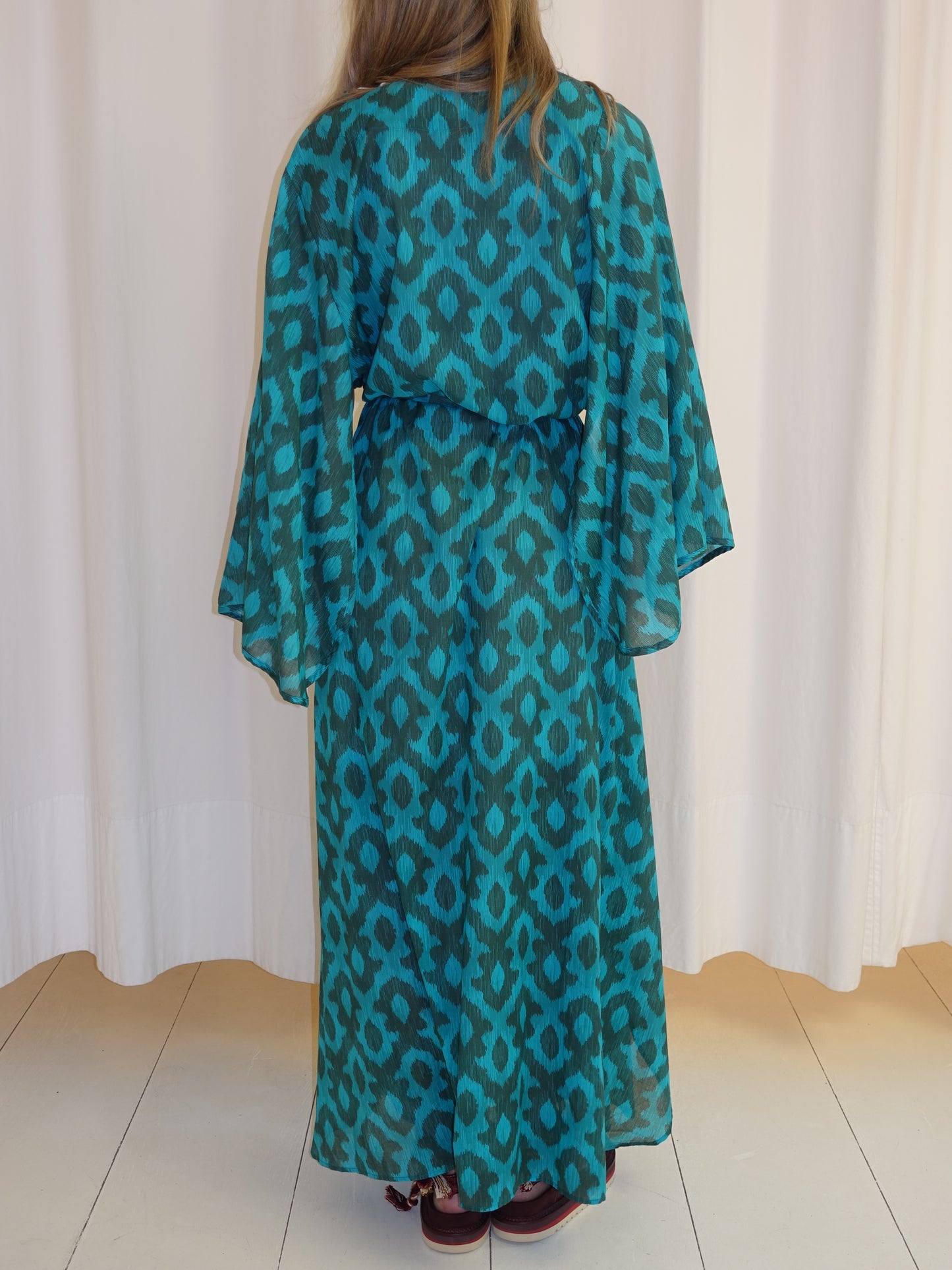 ANASTASIA DRESS GREEN TURQUOISE IKAT
