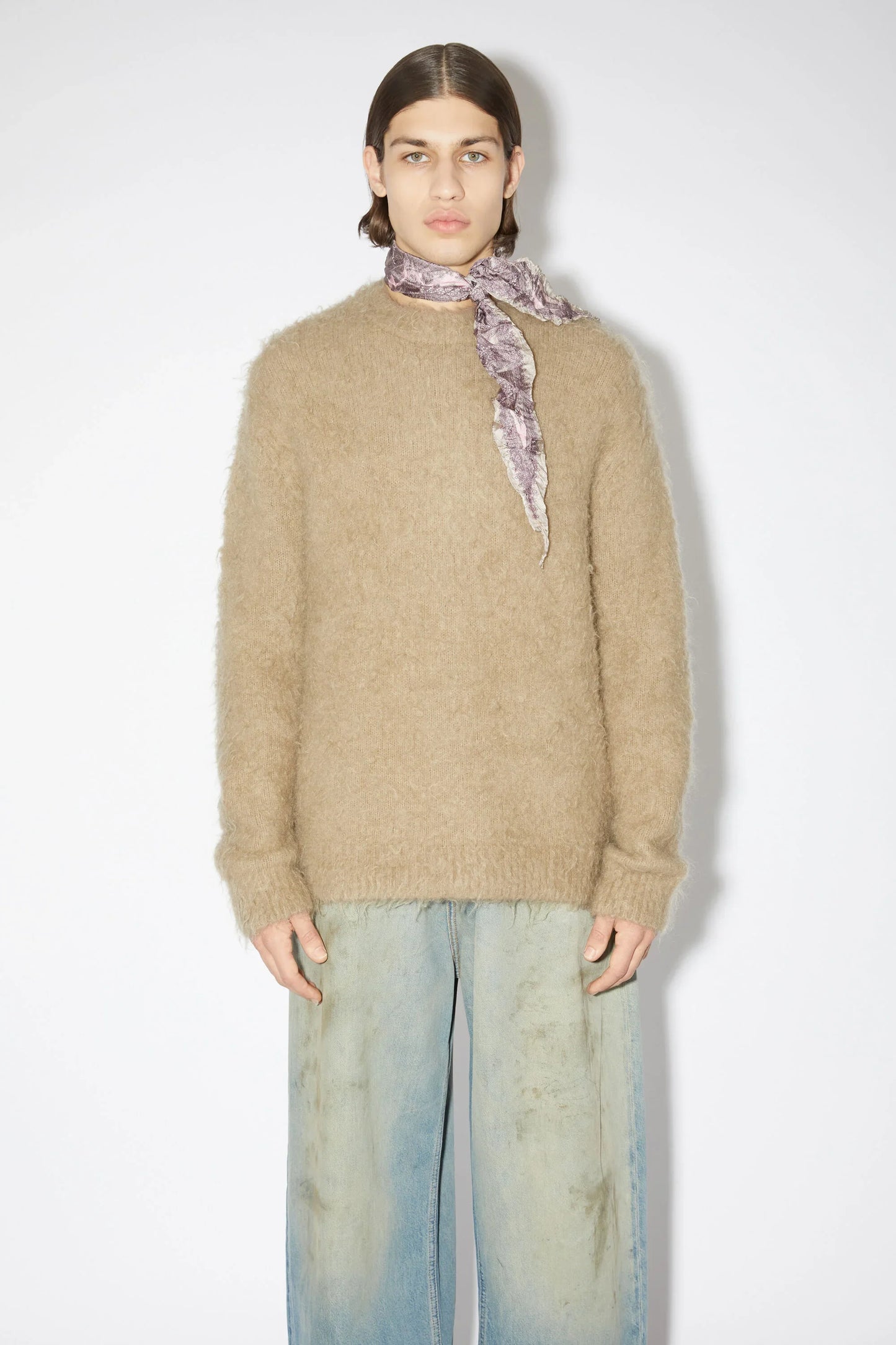 CREWNECK KNITWEAR DARK BEIGE