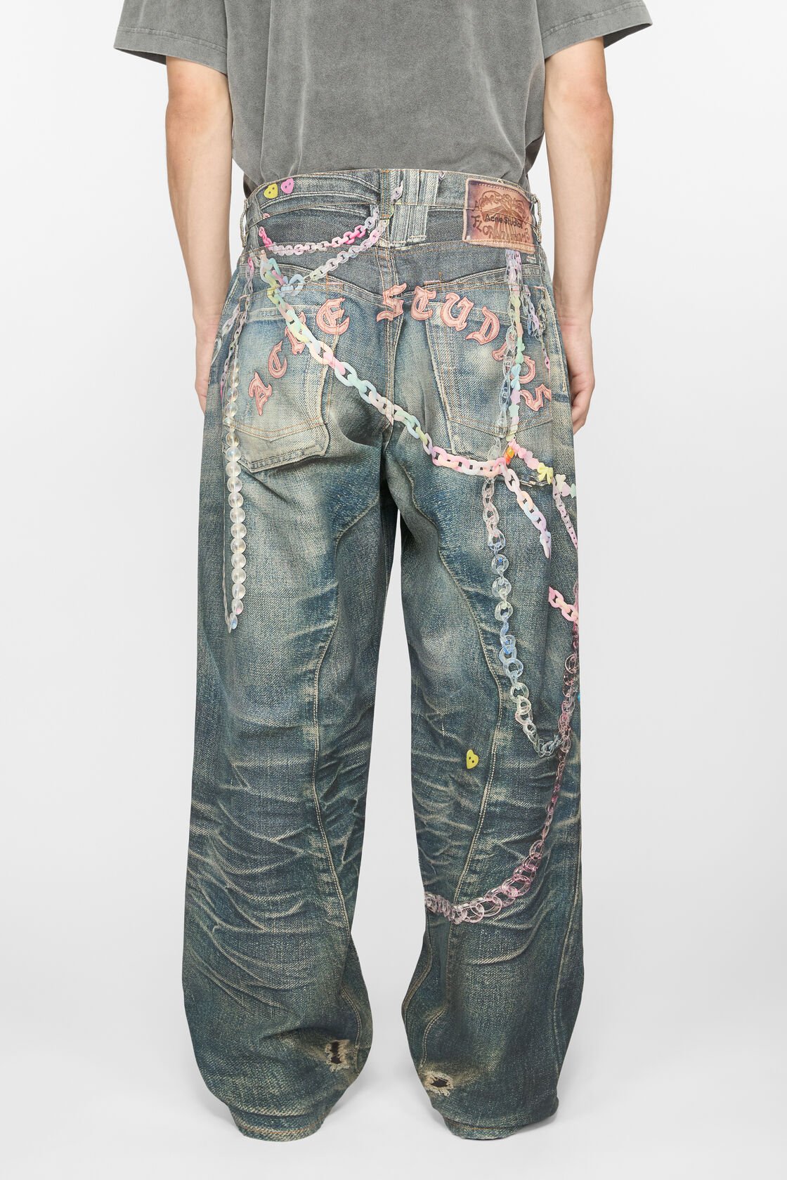 PRINTED JEANS MID BLUE