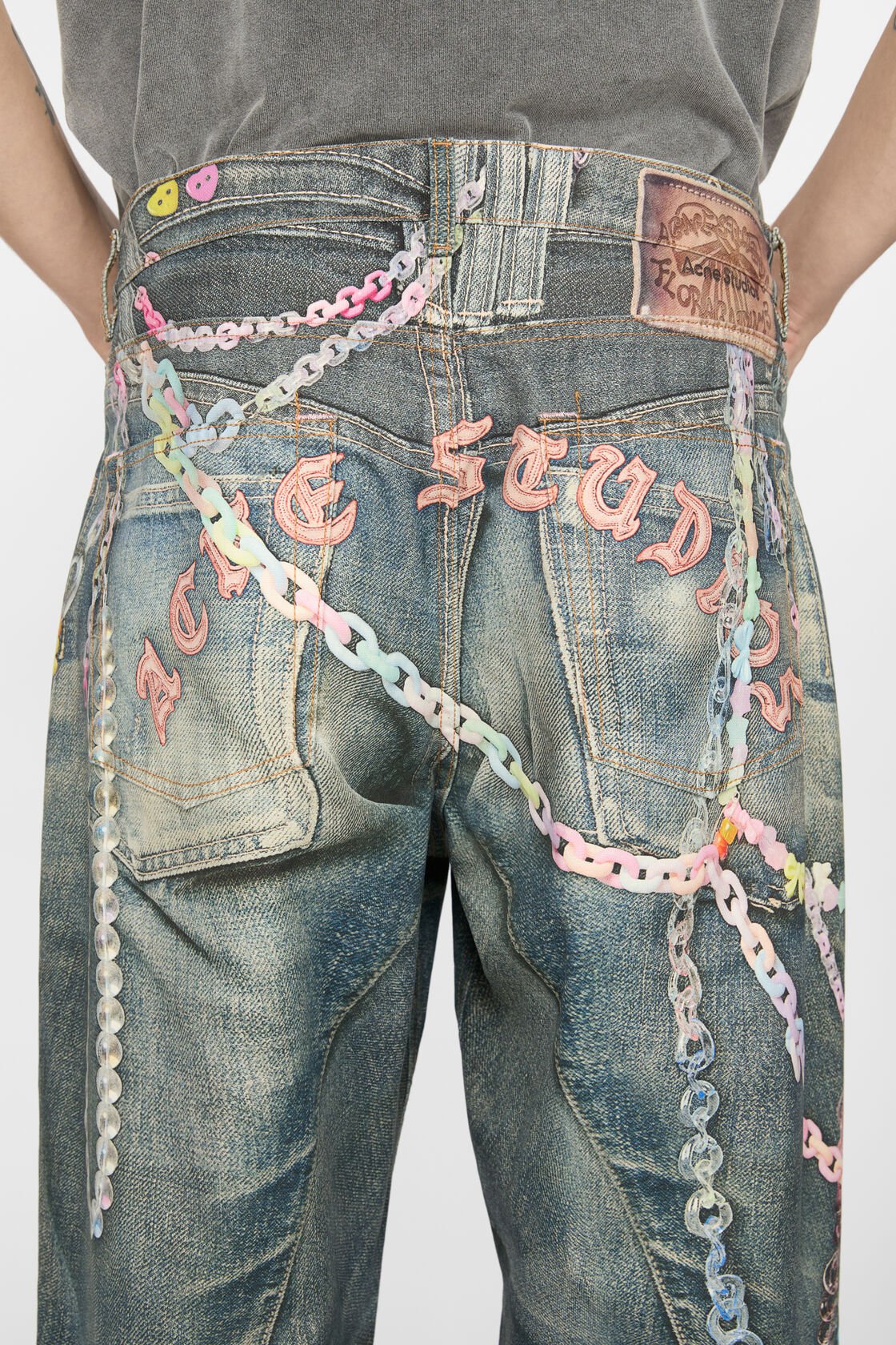 PRINTED JEANS MID BLUE