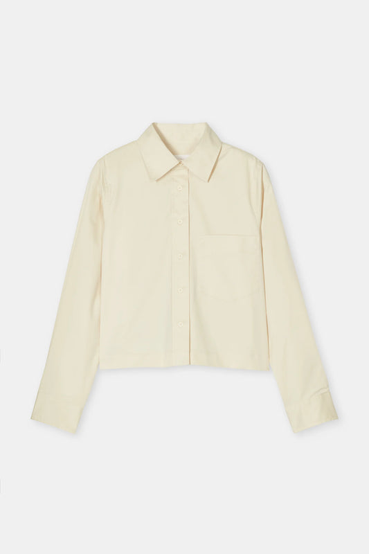 CROPPED CLASSIC SHIRT VANILLA BEIGE
