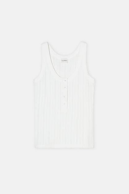 HALF PLACKET TANK TOP IVORY