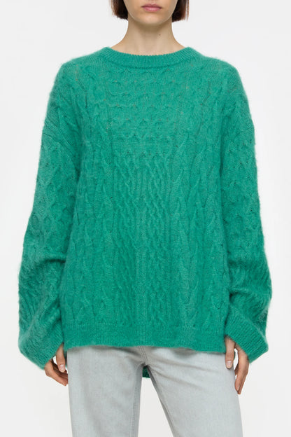 CABLE LONG SLEEVE MEADOW GREEN