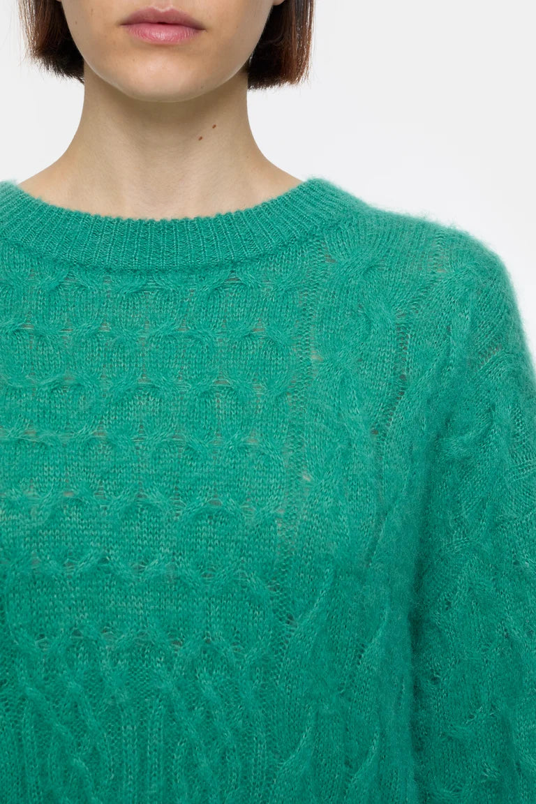 CABLE LONG SLEEVE MEADOW GREEN