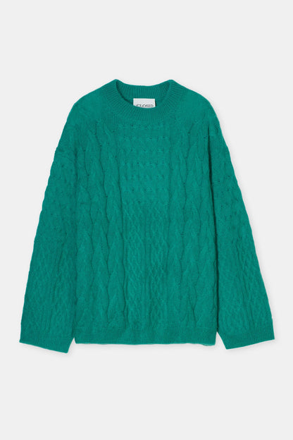 CABLE LONG SLEEVE MEADOW GREEN