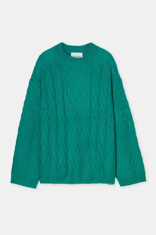 CABLE LONG SLEEVE MEADOW GREEN