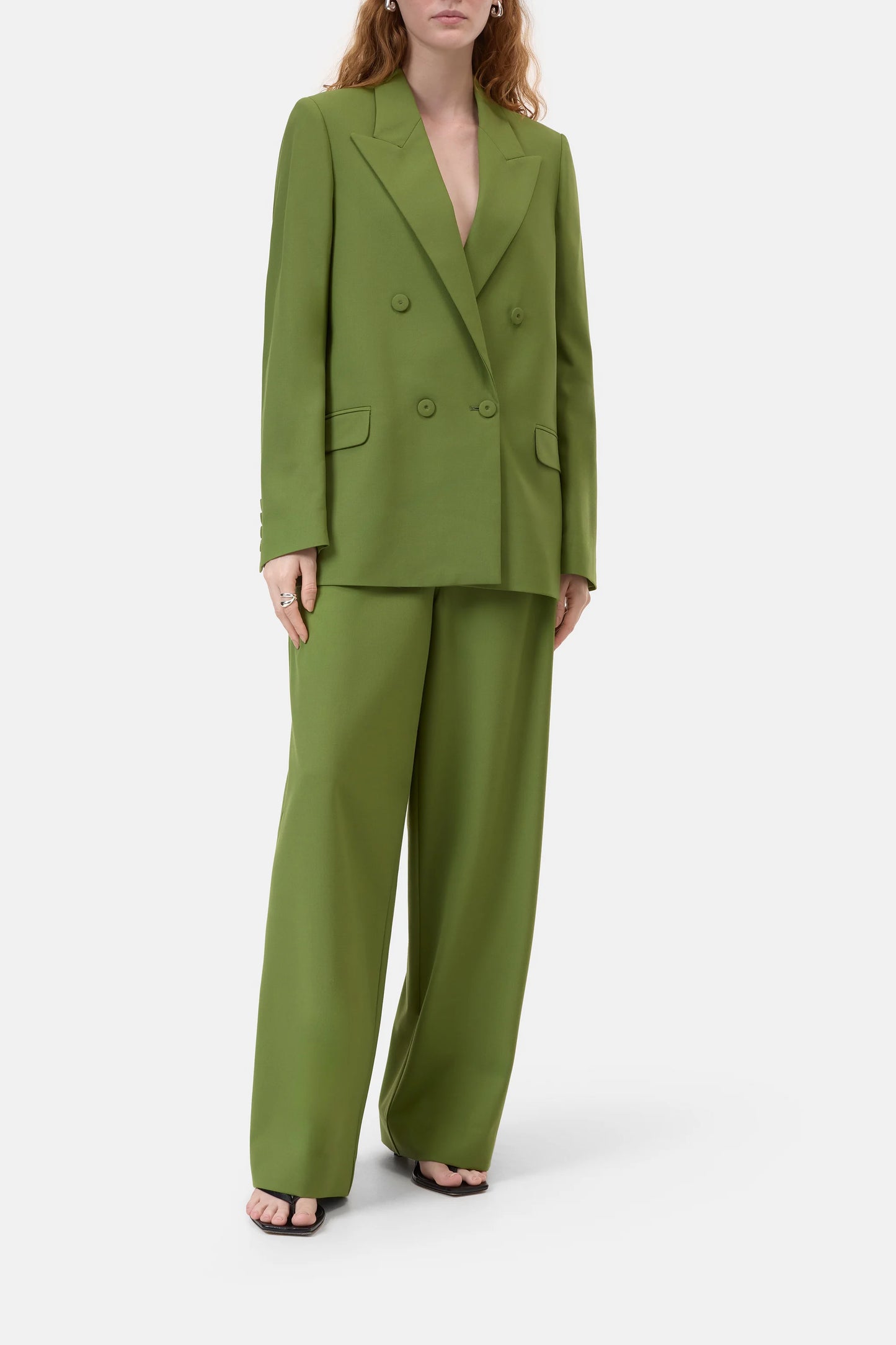 FITTED DOUBLEBREASTED BLAZER PISTACHIO GREEN