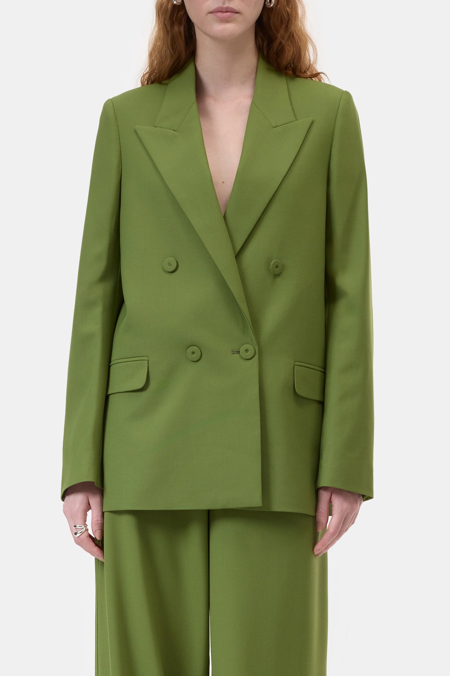 FITTED DOUBLEBREASTED BLAZER PISTACHIO GREEN