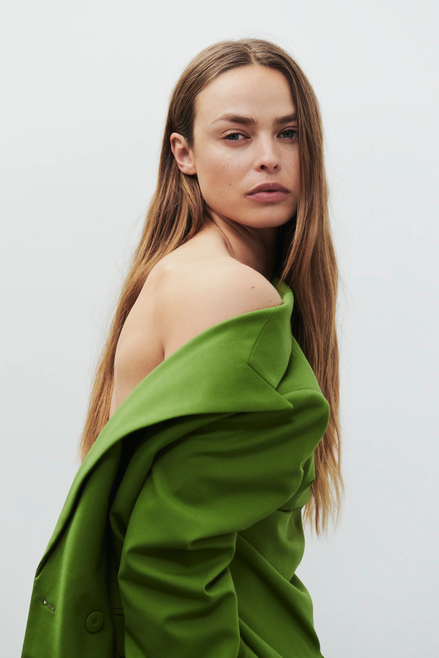 FITTED DOUBLEBREASTED BLAZER PISTACHIO GREEN