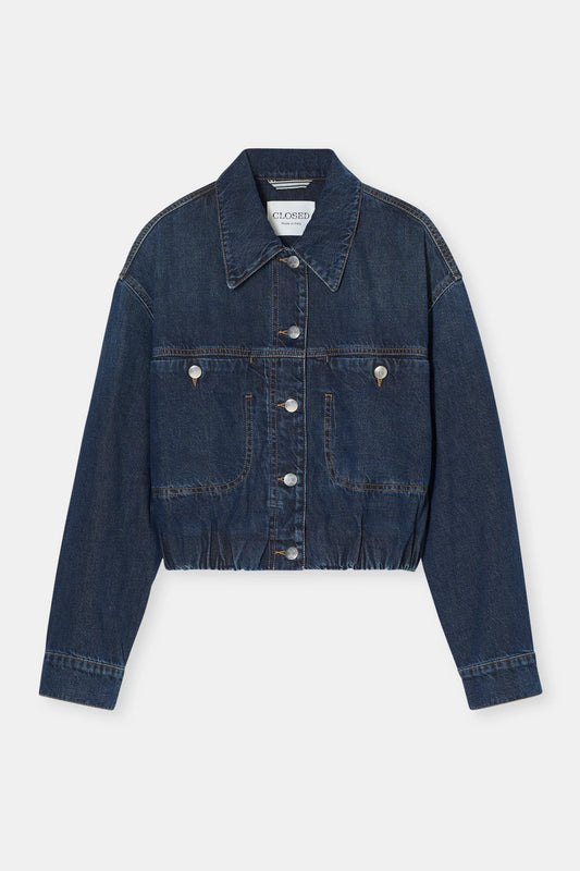 FOLDED HEM JACKET DARK BLUE