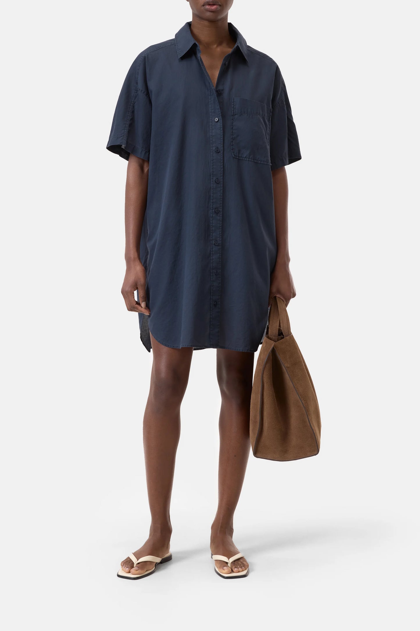 OVERSIZED SHIRT DRESS DARK NIGHT