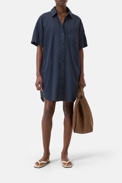 OVERSIZED SHIRT DRESS DARK NIGHT