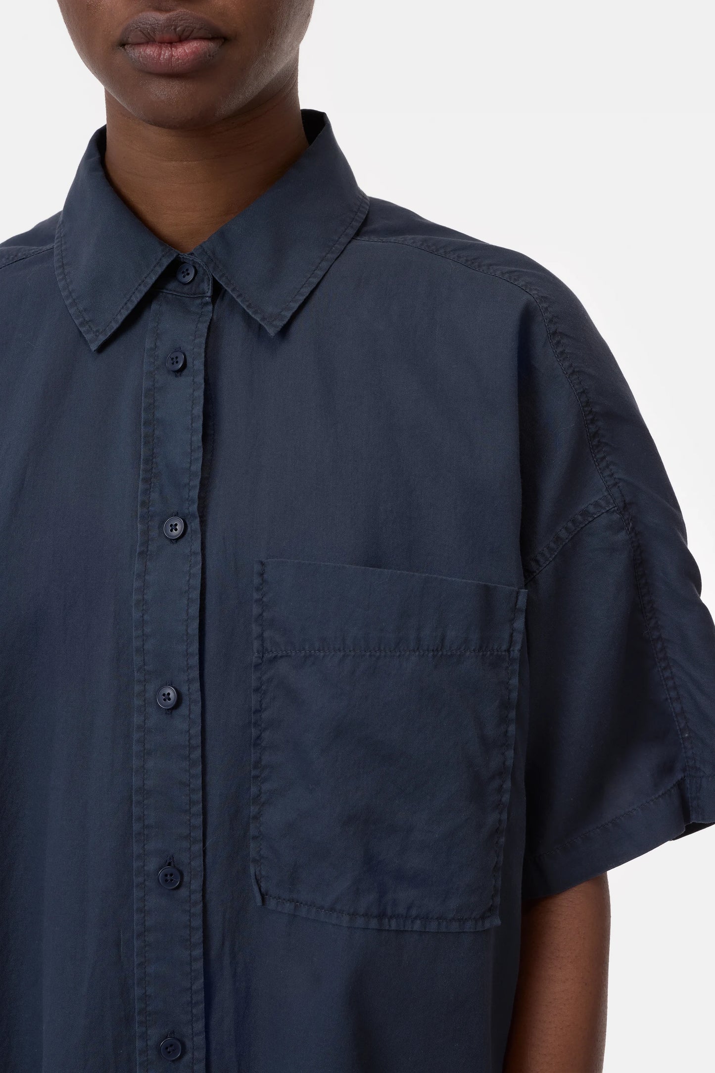 OVERSIZED SHIRT DRESS DARK NIGHT