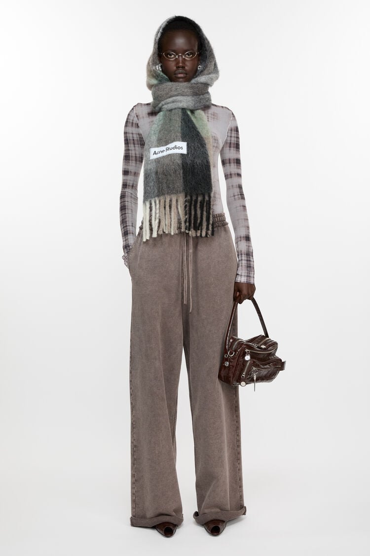HEAVY SCARF GREEN/GREY/BLACK