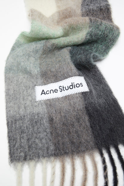 HEAVY SCARF GREEN/GREY/BLACK