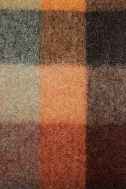 HEAVY SCARF CHESTNUT BROWN/YELLOW/GREEN