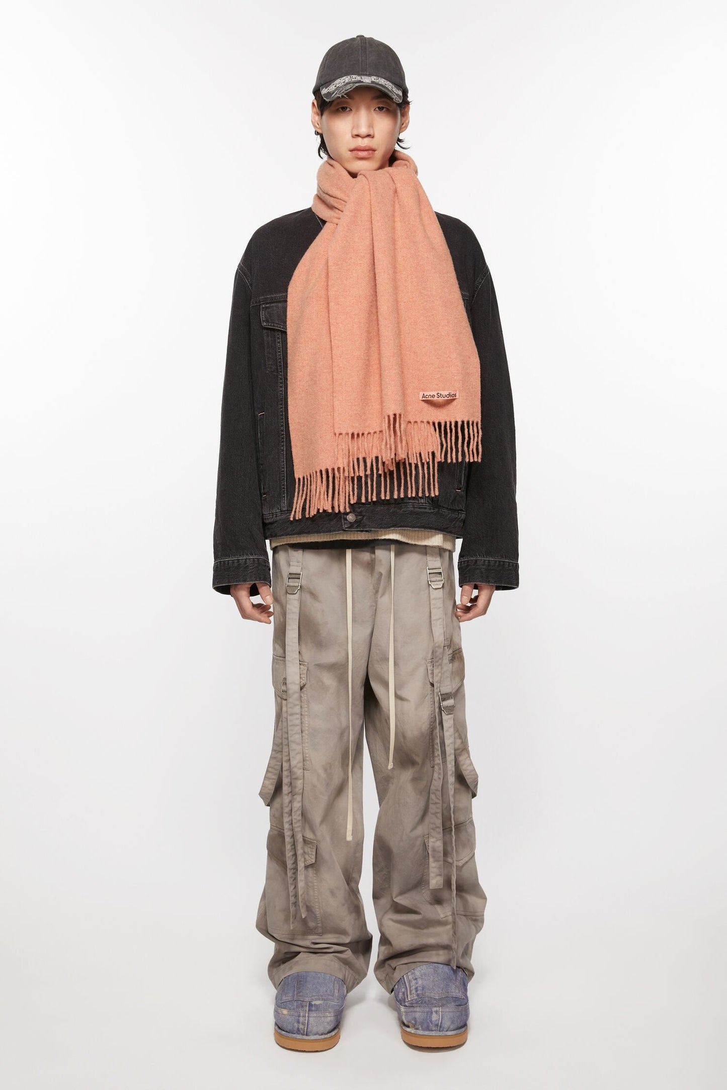 WOOL SCARF CARAMEL ROSE MELANGE