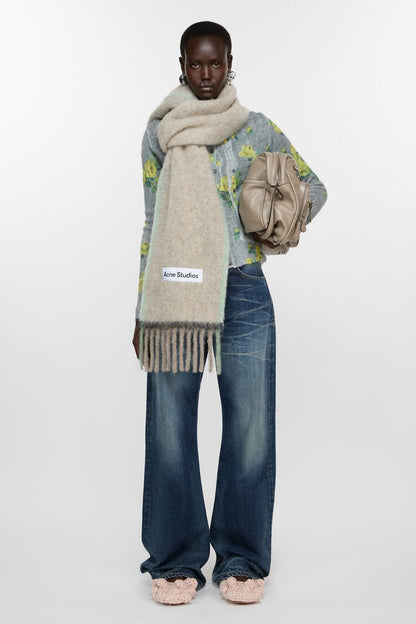 WOOL SCARF BEIGE/GREY